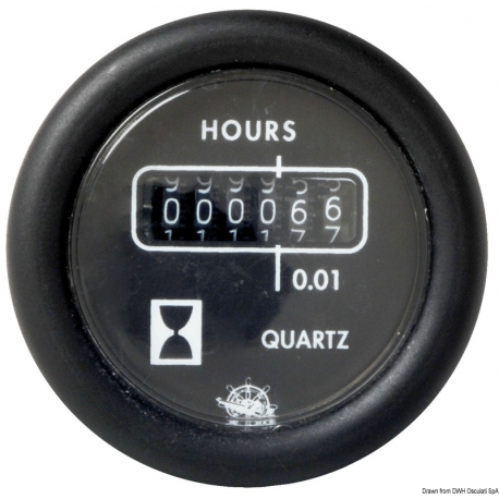 Betriebsstundenzähler Ø 59 mm. 12 V - Wächter