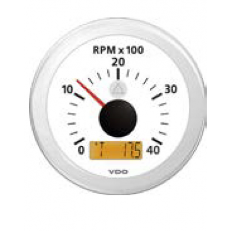 Compte-tours Ø 85 mm. 0-4000 RPM avec compteur horaire - Vdo