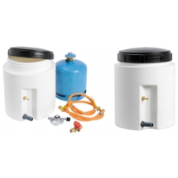 Vanntett beholder for gassflasker