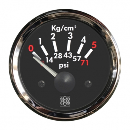 Indicatore pressione olio 0-5 bar Ø 52 mm. 12 V Cromo - San Giorgio Sein