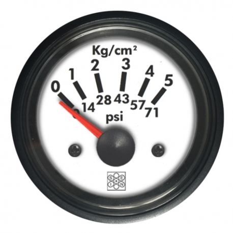 Indicatore pressione olio 0-5 bar Ø 52 mm. 12 V RQ - San Giorgio Sein