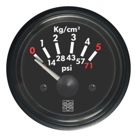 Indicatore pressione olio 0-5 bar Ø 52 mm. 12 V RQ - San Giorgio Sein