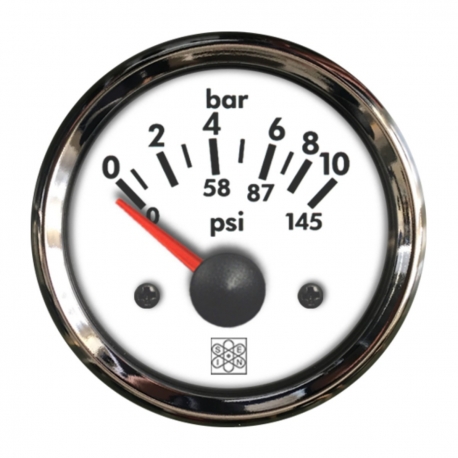 Indicatore pressione olio 0-10 bar Ø 52 mm. 24 V Cromo - San Giorgio Sein