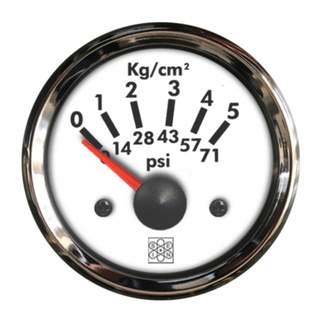 Indicatore pressione olio 0-5 bar Ø 52 mm. 24 V Cromo - San Giorgio Sein