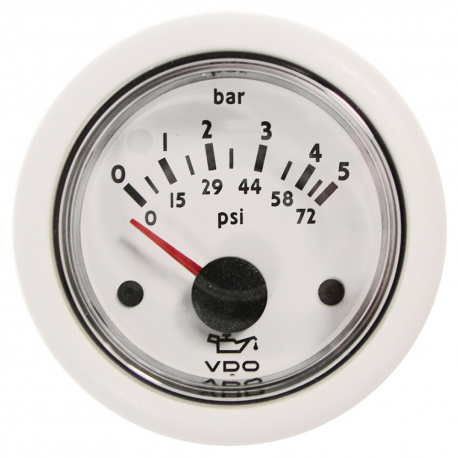 Indicatore pressione olio 0-5 bar Ø 52 mm. 12 V - Vdo