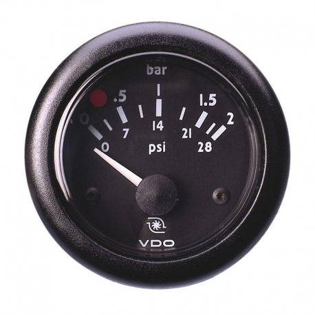 Indicatore pressione olio 0-5 bar Ø 52 mm. 24 V - Vdo