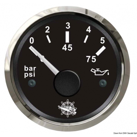 Indicador de presión de aceite 0-5 bar Ø 57 mm. 12/24 V
