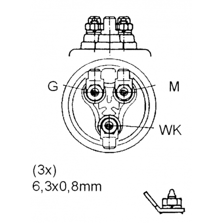 Sensor de presión 0-5 Bar 1/8"-27 NPTF polos aislados con alarma - Vdo