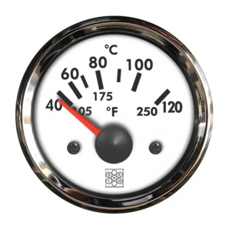 Indicatore temperatura acqua 40°-120° Ø 52 mm. 12 V Cromo - San Giorgio Sein