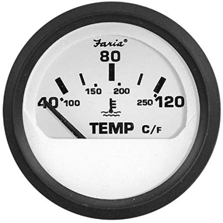 Indicatore temperatura acqua 40°-120° Ø 53 mm. 12 V Faria - Uflex