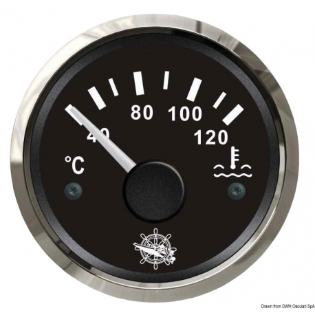 Vattentemperaturmätare 40°-120° Ø 57 mm. 12/24 V