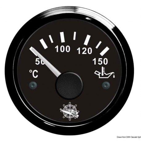 Indicateur de température d'huile 50°-150° Ø 57 mm. 12/24 V