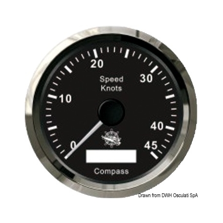 0-45 diode counter Ø 96 mm. 12 V compass