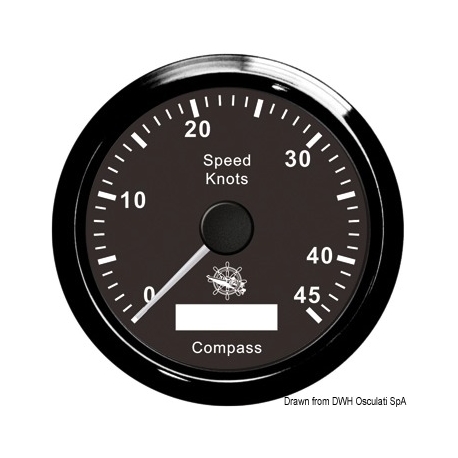 0-45 diode counter Ø 96 mm. 12 V compass