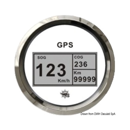 Digital odometer Ø 96 mm. 12/24 V compass and totalizer