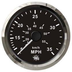 Nopeusmittari 0-65 mph Ø 96 mm. 12/24 V 2