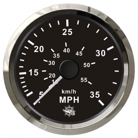 Snelheidsmeter 0-65 MPH Ø 96 mm. 12/24 V