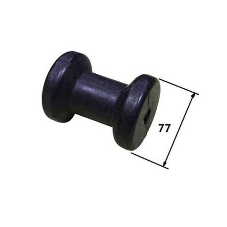 Rullo singolo universale 100 mm. Ø 77 mm. nero con foro da Ø 14 mm.
