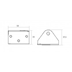 Stainless steel square bracket for gas springs 2