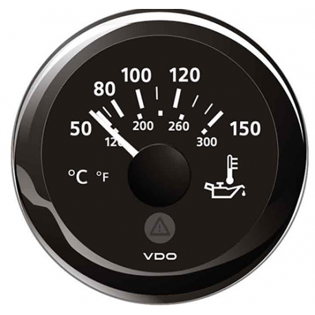 Indicatore temperatura olio 50°-150° Ø 52 mm. 12/24 V - Vdo