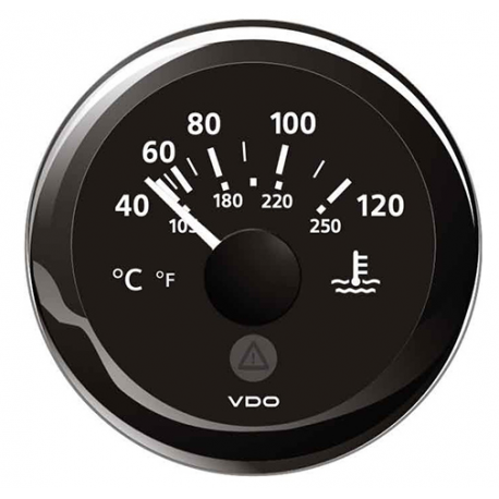 Indicateur de température de l'eau 40°-120° Ø 52 mm. 12/24 V - Vdo