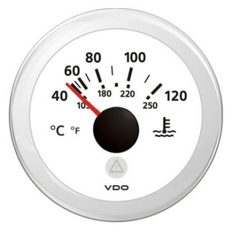 Indicateur de température de l'eau 40°-120° Ø 52 mm. 12/24 V - Vdo