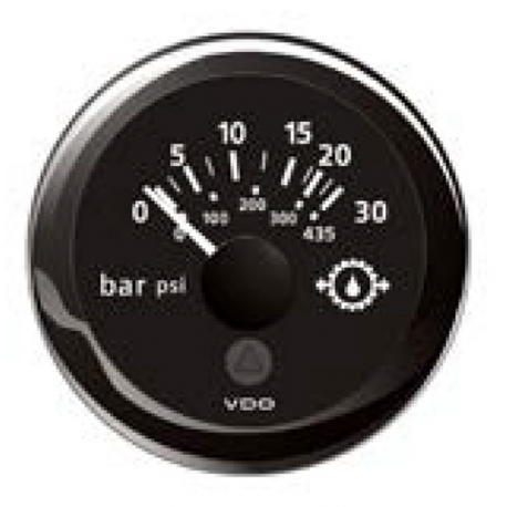 Indicateur de pression d'huile pour inverseur 0-30 bar Ø 52 mm. 12 V - Vdo