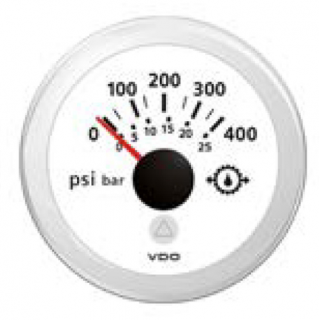Indicatore pressione olio per invertitore 0-25 bar Ø 52 mm. 12/24 V - Vdo