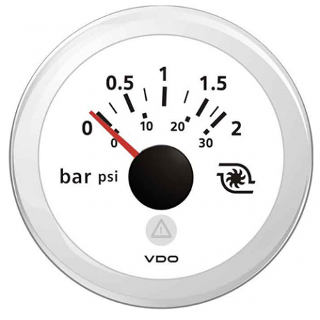 Turbon painemittari 0-2 bar Ø 52 mm. 12/24 V - Vdo
