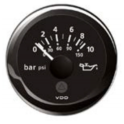 Indicateur de pression d'huile 0-10 bar Ø 52 mm. 12/24 V - Vdo
