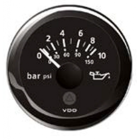Indicador de presión de aceite 0-10 bar Ø 52 mm. 12/24 V - Vdo