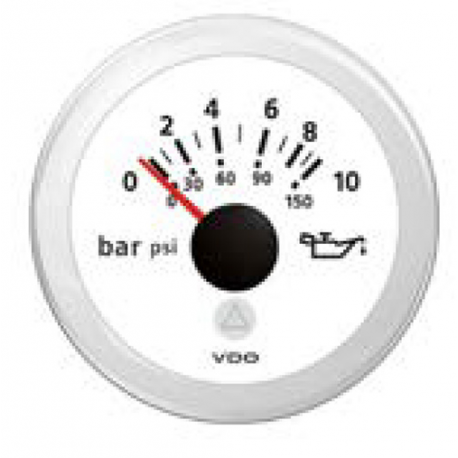 Indicatore pressione olio 0-10 bar Ø 52 mm. 12/24 V - Vdo