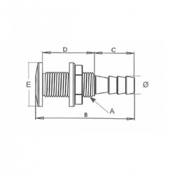 Nylon zeeafvoer met slanghouder 2