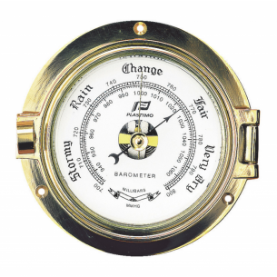 Polished brass barometer -...