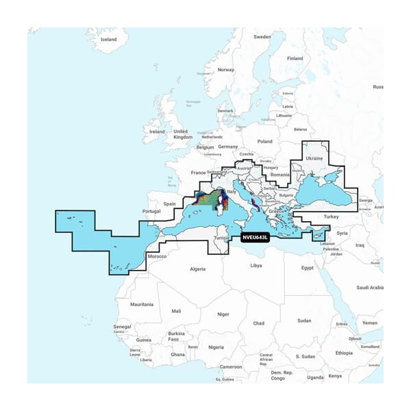 Cartografia Garmin Navionics Vision+ con supporto SD/Micro SD : Zona - Mediterraneo e Mar Nero - NVEU643L