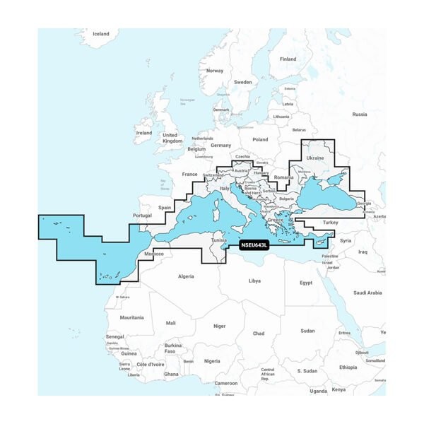 Cartografia Garmin Navionics+ con supporto SD/Micro SD : Zona - Mediterraneo e Mar Nero - NSEU643L