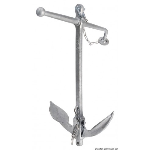 Admiralty folding galvanized steel anchor