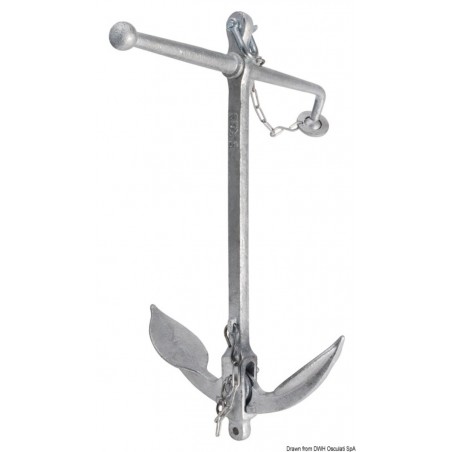 Admiralty folding galvanized steel anchor