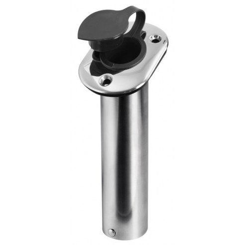 15° stainless steel recessed rod holder