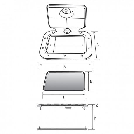 White plastic manhole mm. 480x480