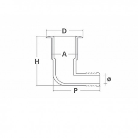 Überbordauswurf - 90° gebogen