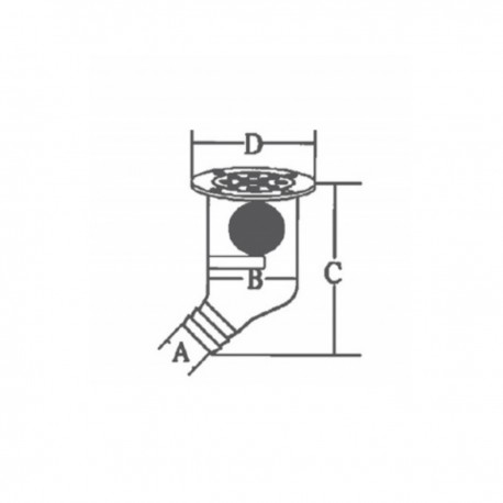 AISI 316 stainless steel drain that can be inspected