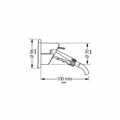 Square niche with hand shower