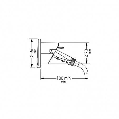 Square niche with hand shower