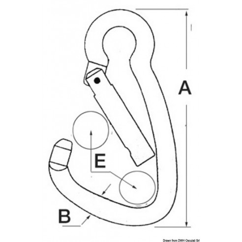 Edelstahlkarabiner mit großer Öffnung