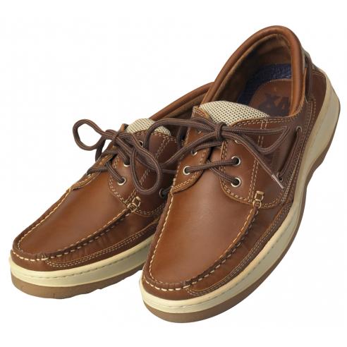 Braune Sportbootschuhe aus Leder - Plastimo