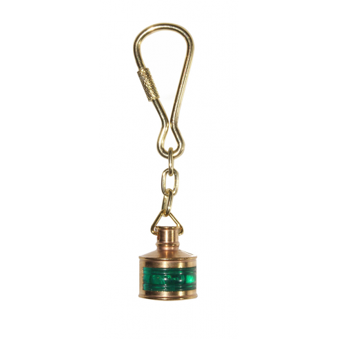 Porte-clés en laiton mod. lumière verte