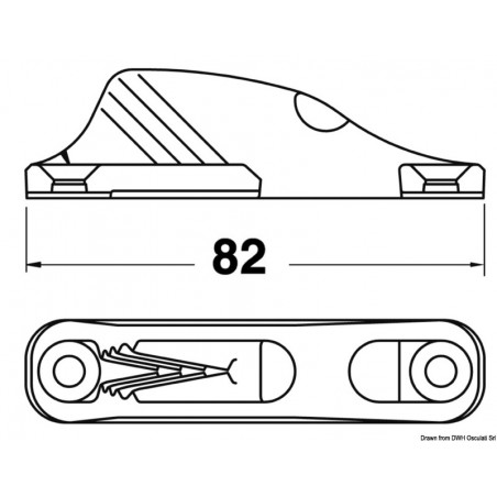Strozzascotte fisso centrale CL211 MK1 in alluminio - Clamcleat