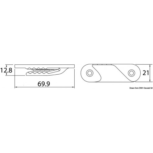 Rechtsseitiges, feststehendes Nylon-Kropfband CL213 - Clamcleat