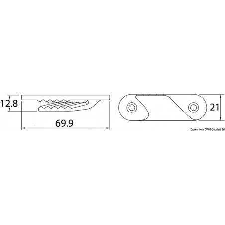 Rechtsseitiges, feststehendes Nylon-Kropfband CL213 - Clamcleat